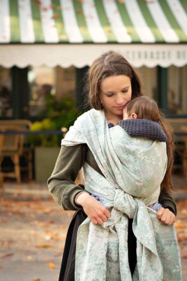 希少【Woven Wings】美しい色彩　ベビーラップ　サイズ5 リネン混