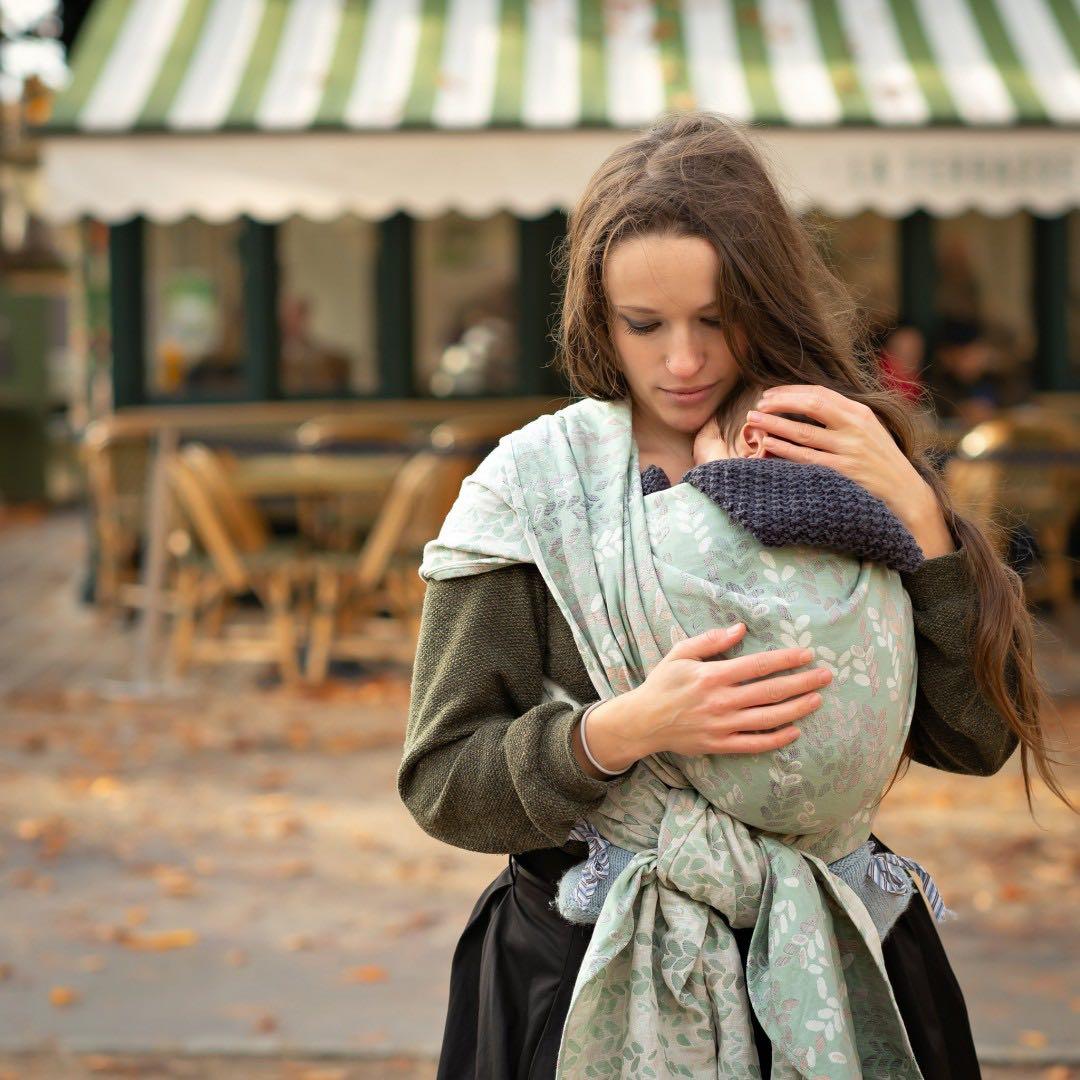 希少【Woven Wings】美しい色彩　ベビーラップ　サイズ5 リネン混