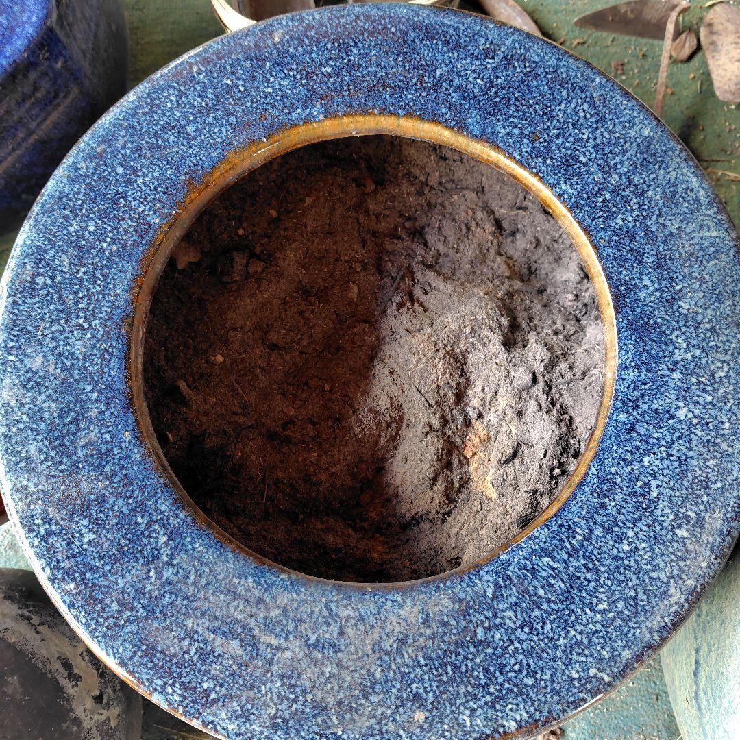 関西地方 青色・緑色　陶器火鉢　引き取りのみ！！　3つセット