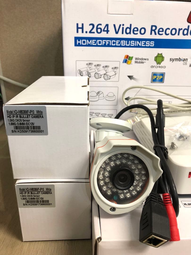 POE 防犯カメラ3台 と録画機 NVR セット 2TB HDD付