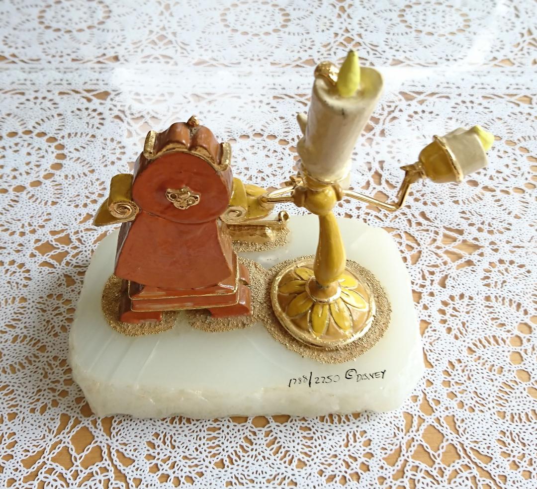 【超希少  入手困難】 美女と野獣 ルミエール＆コグスワース 置物 ディズニー