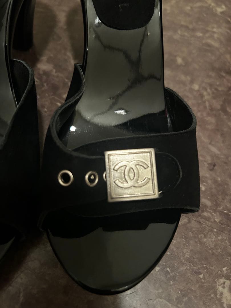 期間限定値下げ　CHANEL ブラック ミュール 高ヒール