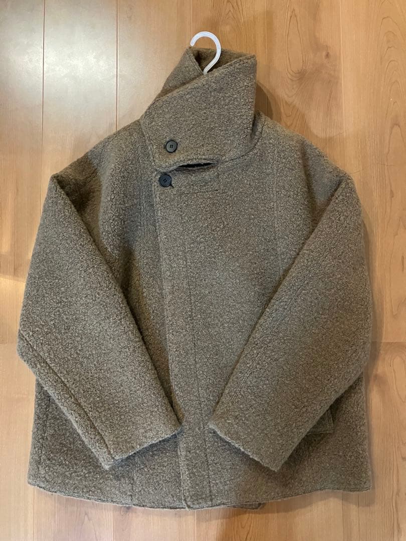 トゥデイフル コート36 ブラウン ウール混合ブラウンピーコート