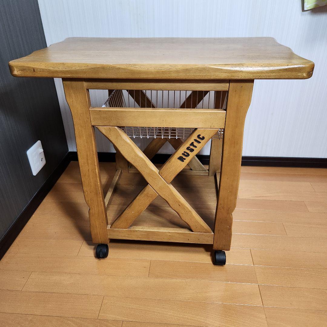 カゴ付き karimoku カリモク RUSTIC ルスティック ワゴンテーブル