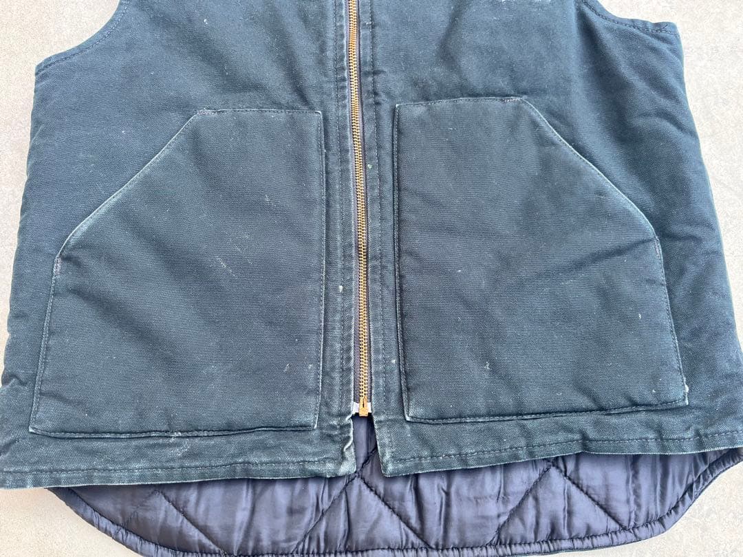 00s USA企画carharttダックベストMsize ブラックカラーカット