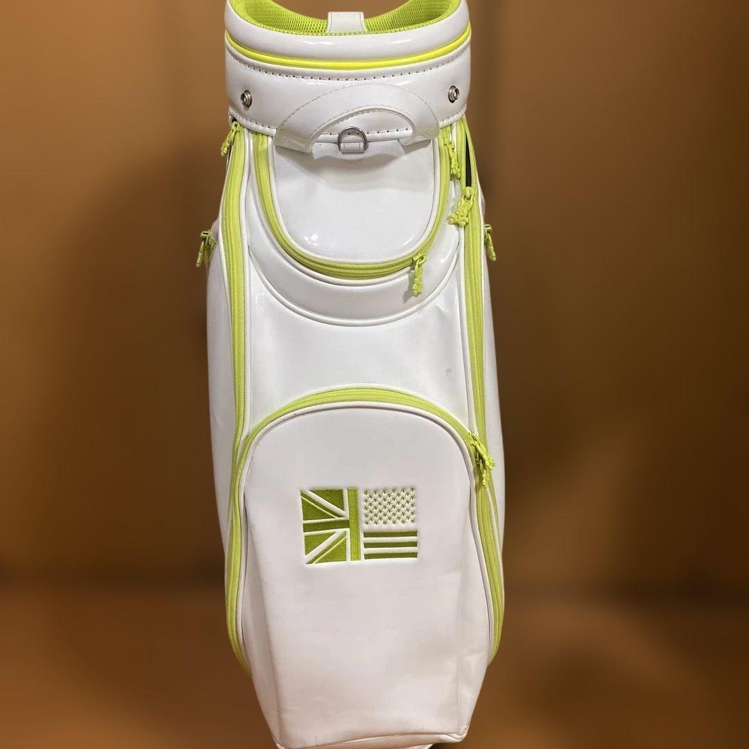 PSYCHO BUNNY キャディバッグ ホワイト/ライム　ヘッドカバー無