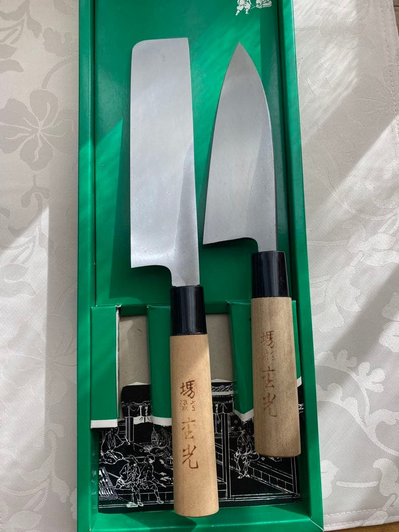 【新品】堺刀司 出刃包丁と薄刃包丁 重光作 2本 箱入り 日本製