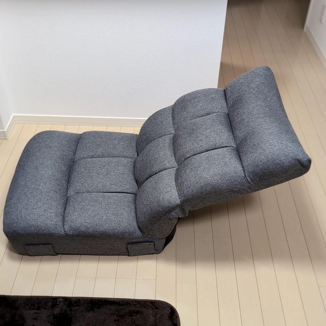 腰が痛い　リクライニング座椅子 グレー ファブリック