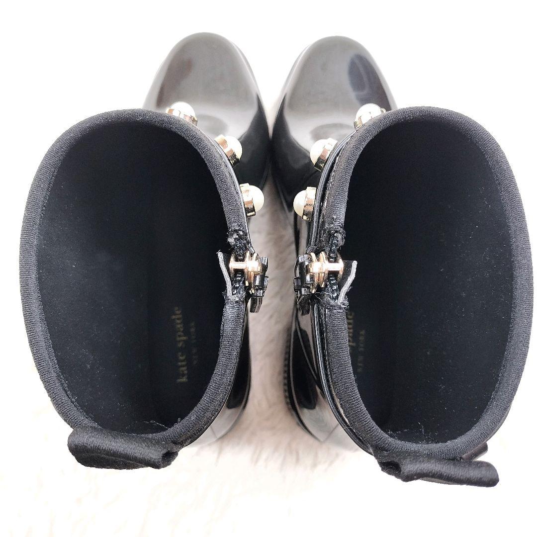 ✨️極美品✨️ ケイトスペードニューヨーク パドル パール レインブーツ 25