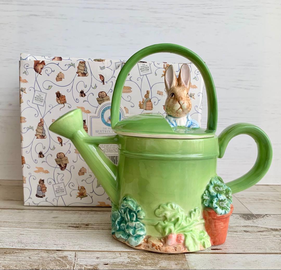 ピーターラビットじょうろ ティーポッド型オルゴール シュミット社製