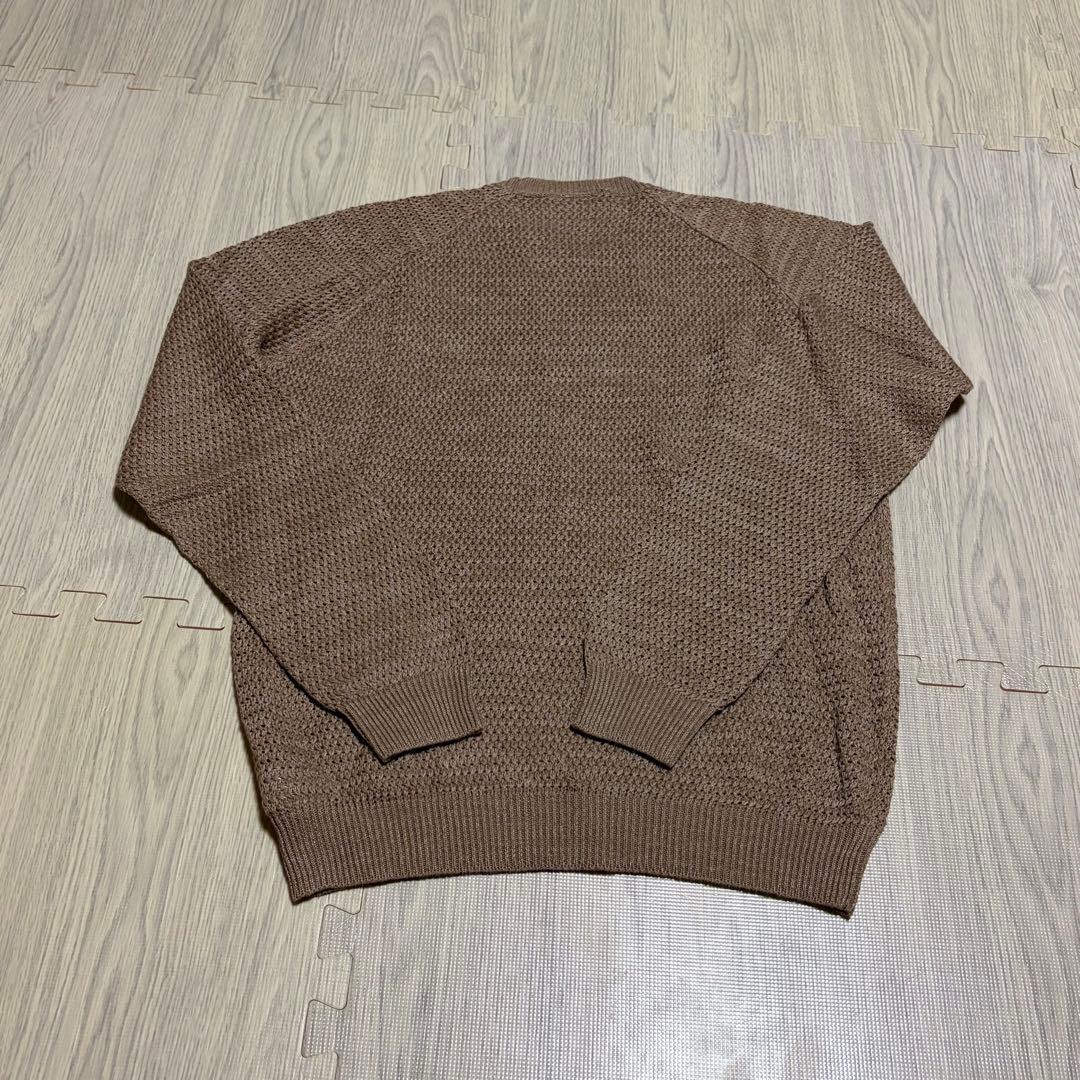 ザノーネ 綿麻混合ニット セーター 濃いめのベージュ サイズ50 スローウェア