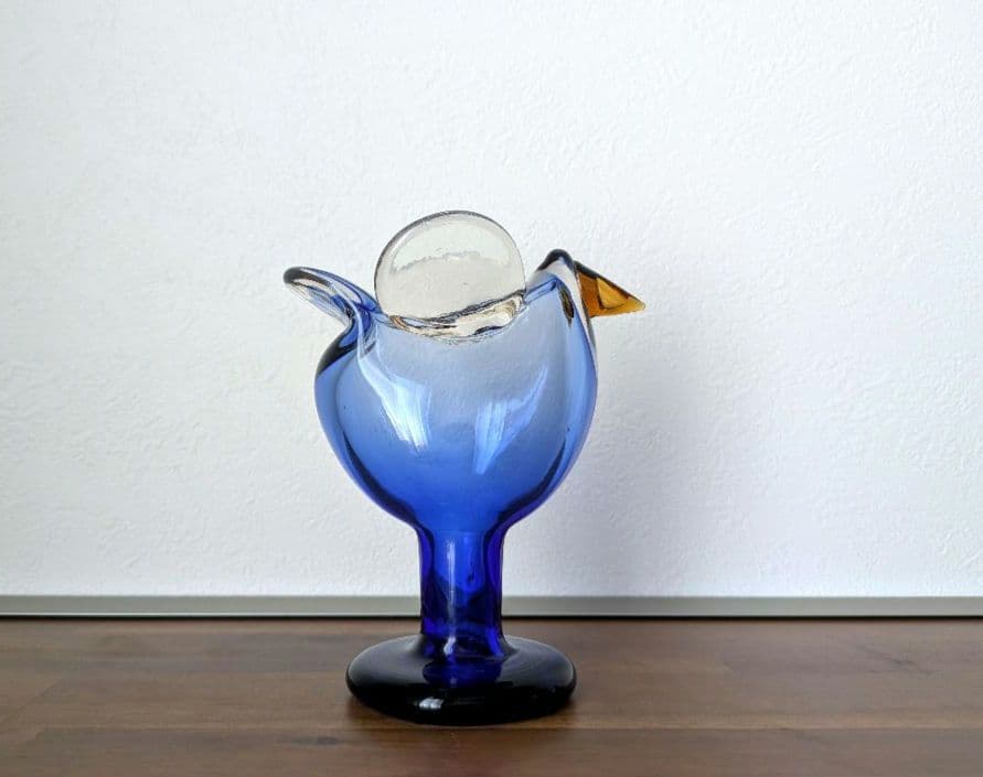 シエッポ　sieppo 脚付き　羽根あり　ヴィンテージ　ブルー　希少　バード