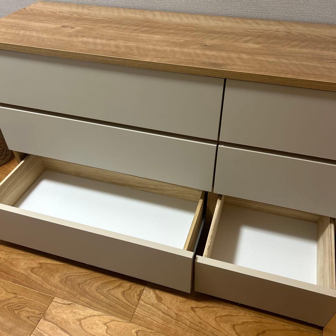 国産　チェスト 3段 ロータイプ リビング収納  LOWYA