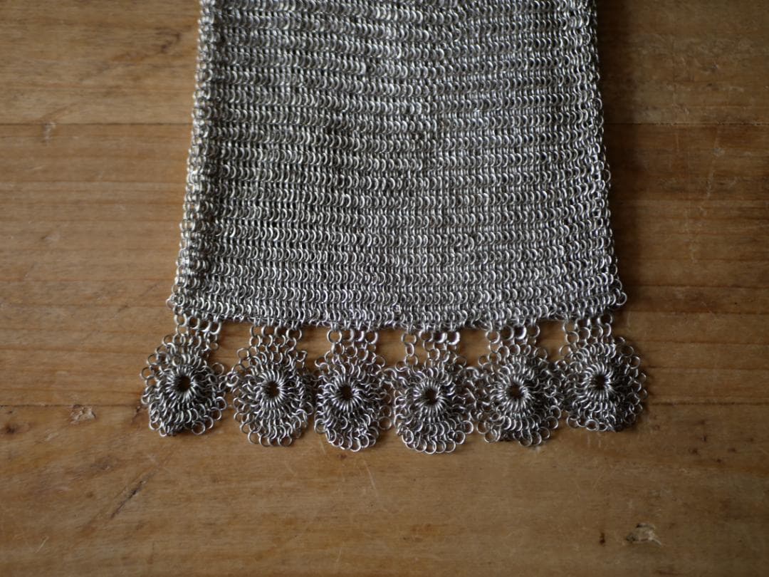 純銀　シャトレーンバッグ　メッシュバッグ　フランスアンティーク　ヨーロッパ