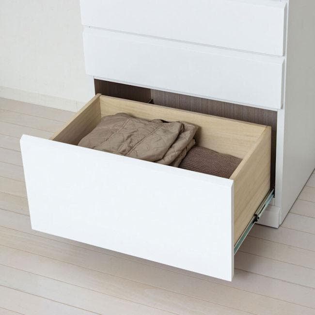 鏡面仕上げ スリム５杯引き出しチェスト 衣類収納 完成品 タンス（316）