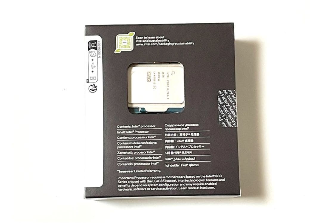 新品未使用　INTEL core ultra7 265K