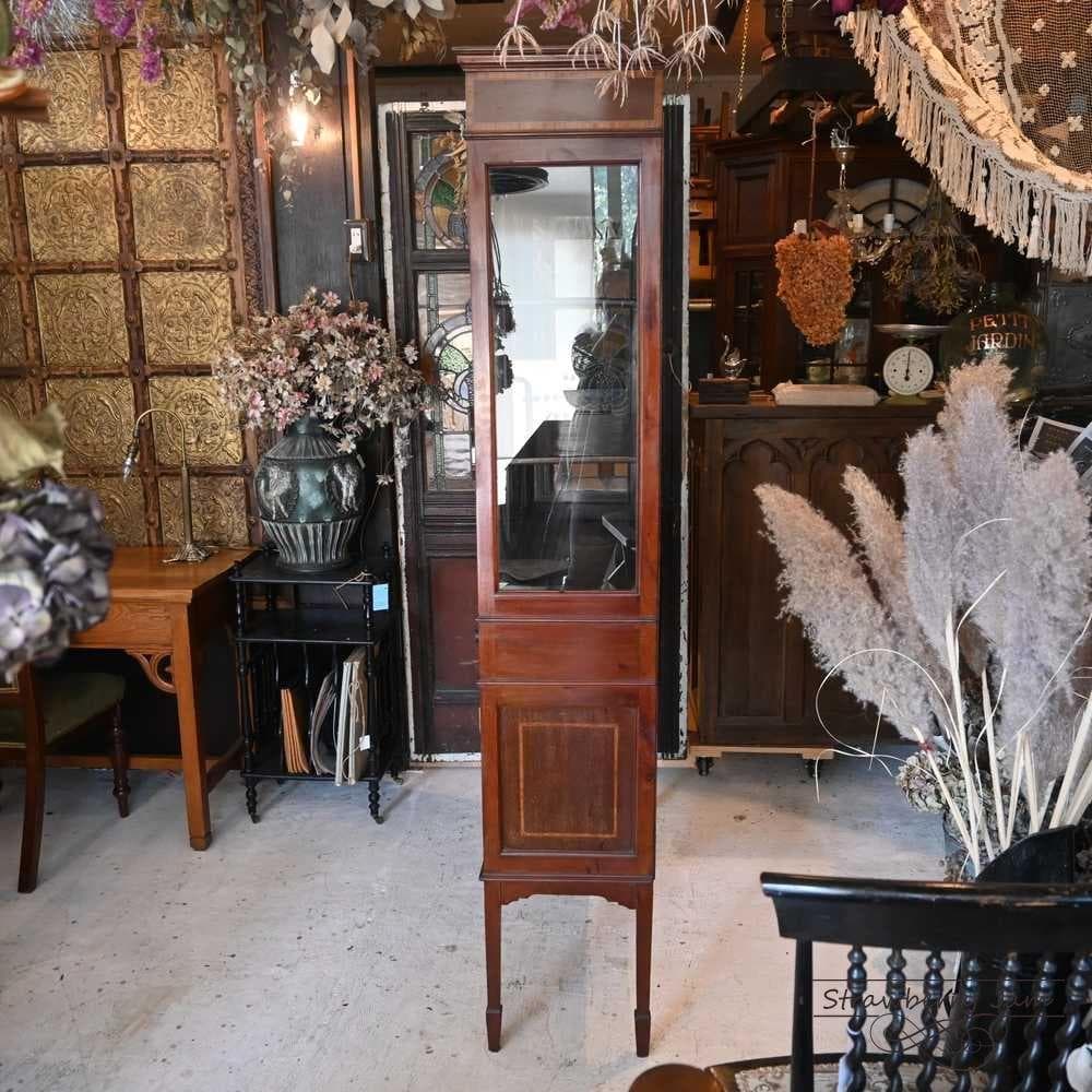 IFU-425 英国アンティーク マホガニー キャビネット 飾り棚 ガラスケース