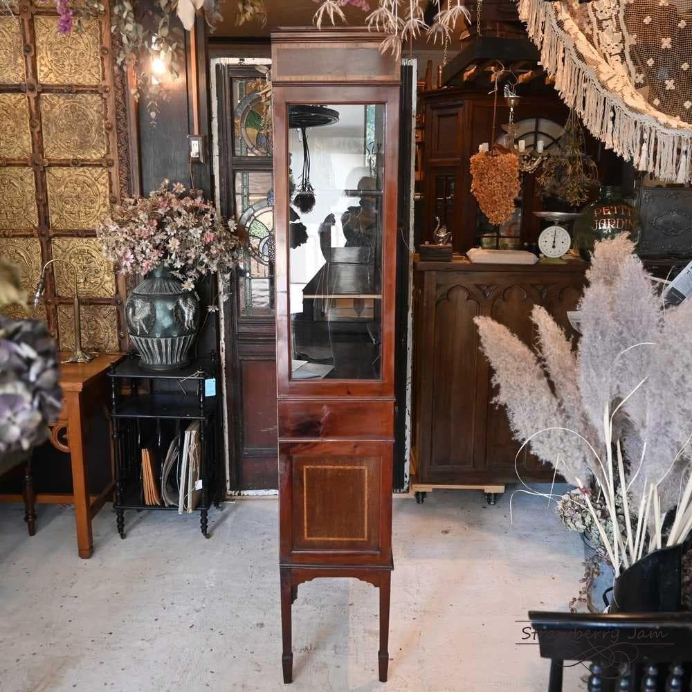 IFU-425 英国アンティーク マホガニー キャビネット 飾り棚 ガラスケース