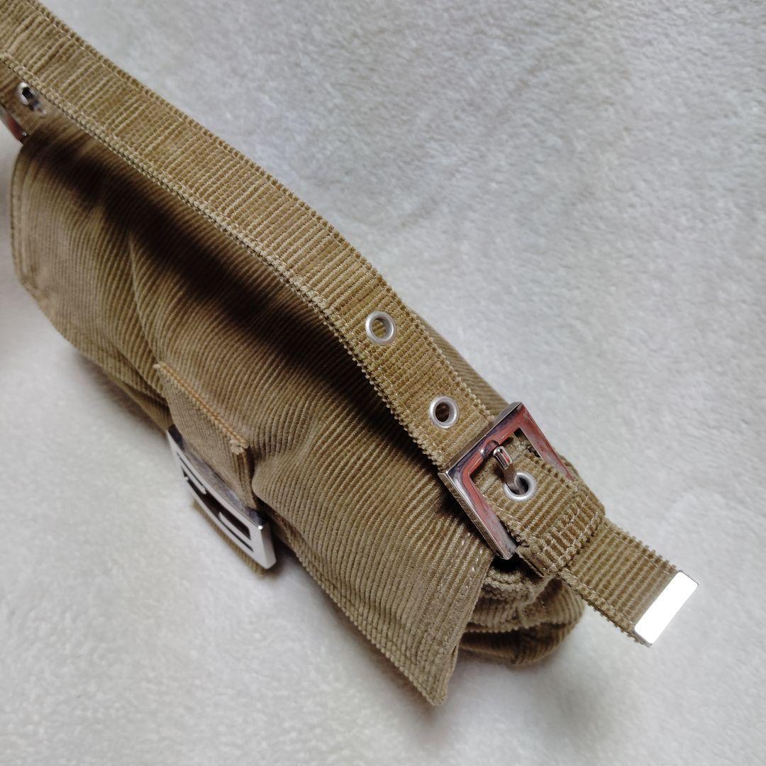 フェンディ　マンマバケット　ワンショルダーバッグ　コーデュロイ　美品　ベージュ