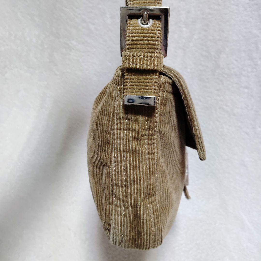 フェンディ　マンマバケット　ワンショルダーバッグ　コーデュロイ　美品　ベージュ