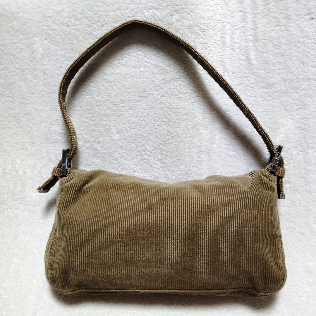 フェンディ　マンマバケット　ワンショルダーバッグ　コーデュロイ　美品　ベージュ