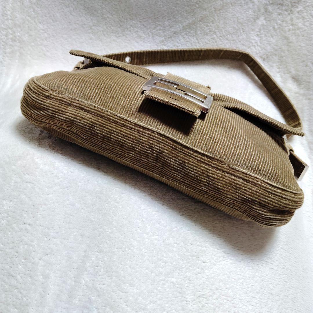 フェンディ　マンマバケット　ワンショルダーバッグ　コーデュロイ　美品　ベージュ