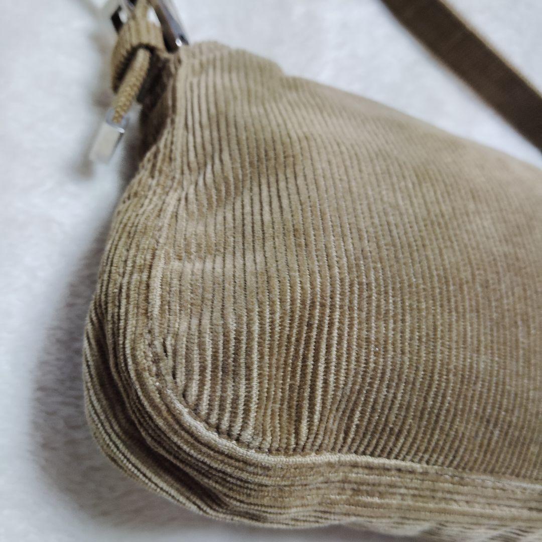 フェンディ　マンマバケット　ワンショルダーバッグ　コーデュロイ　美品　ベージュ