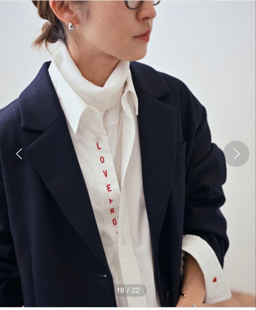 フレームワーク　新品未使用　ホワイト LOVE FOR YOU 刺繍 シャツ