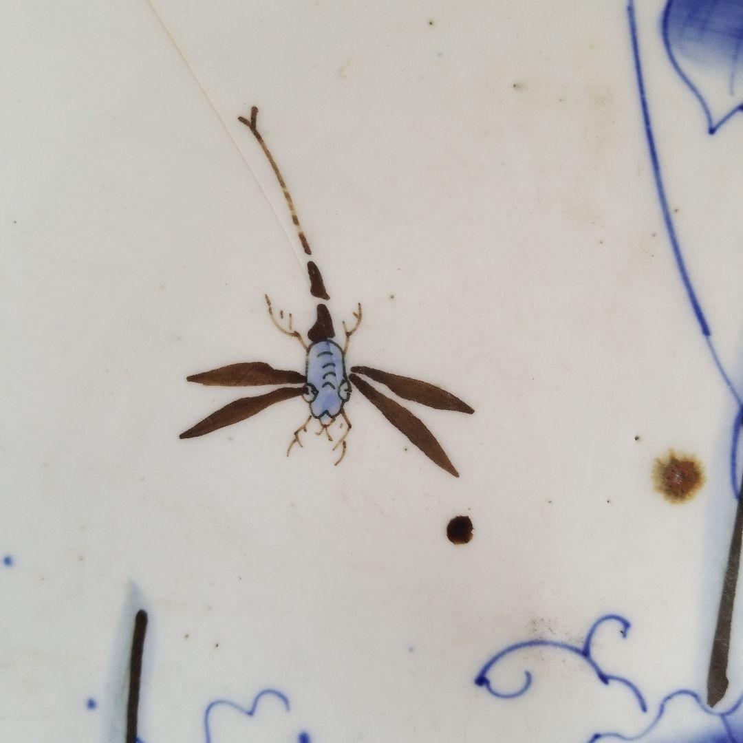 絵皿　朝顔　夏風景　骨董品　稀少！