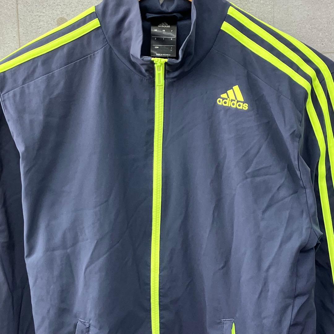 adidas アディダス ジャージ上下 メンズセットアップ メッシュ M 紺 黄