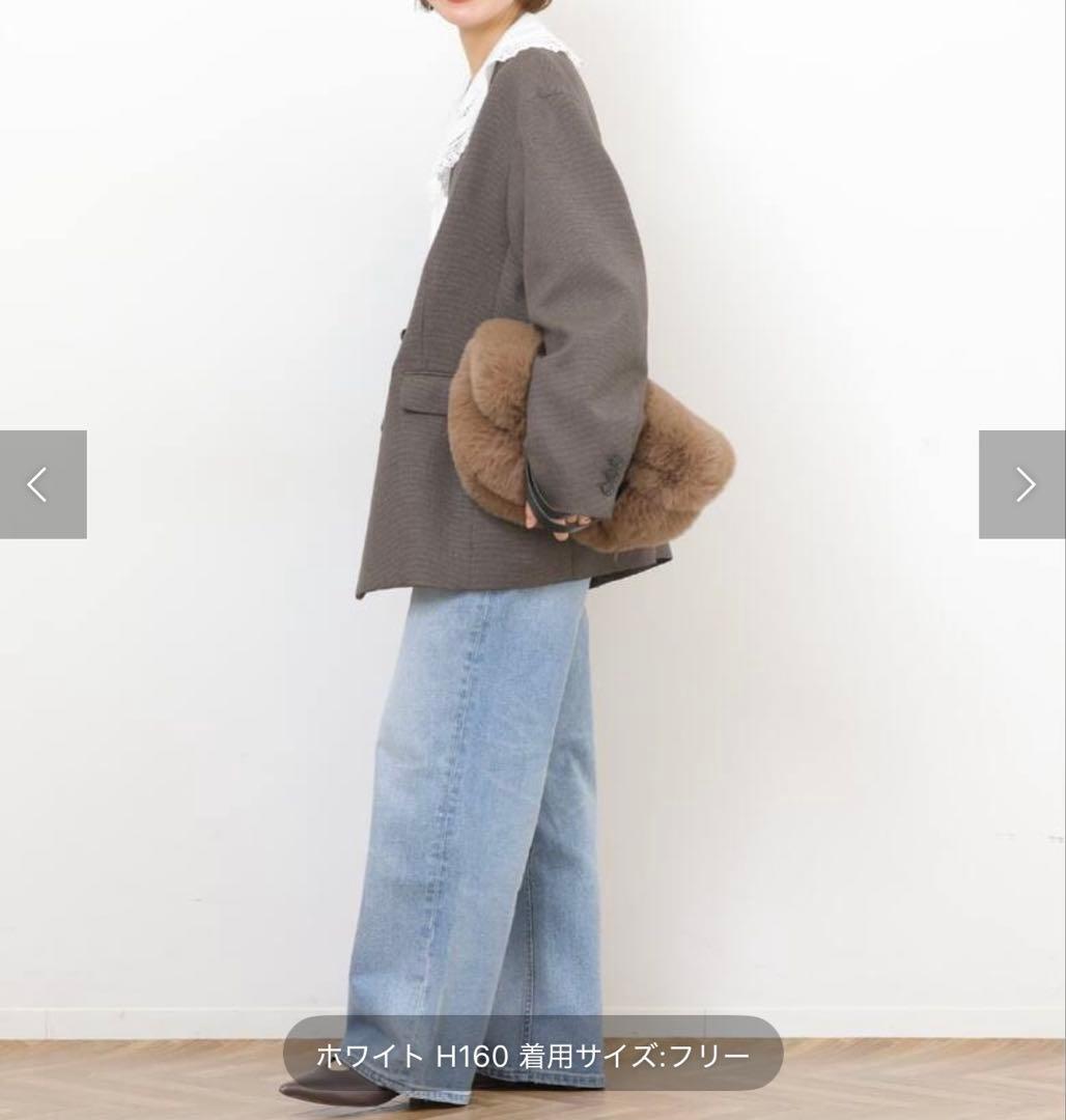 未使用品JOURNALSTANDARDrelumeビッグカラー付ギャザーブラウス