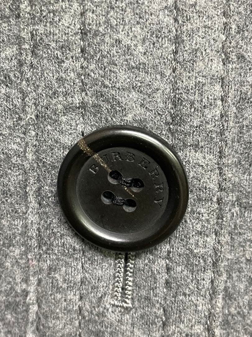 美品　BURBERRY グレー ウール ピーコート　ショートコート　裏地チェック