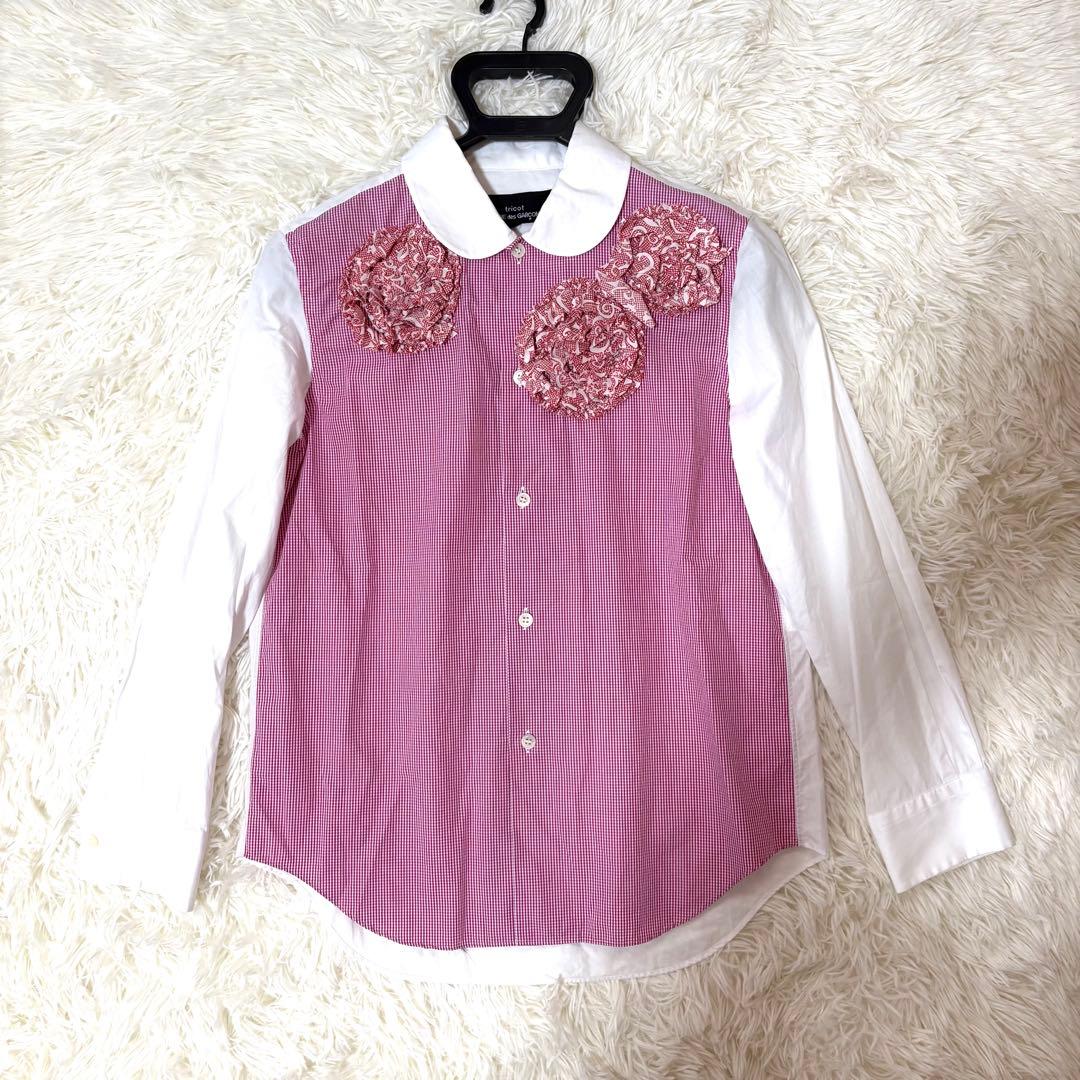 トリココムデギャルソン20SS 花柄 ラウンドカラーシャツ Sサイズ