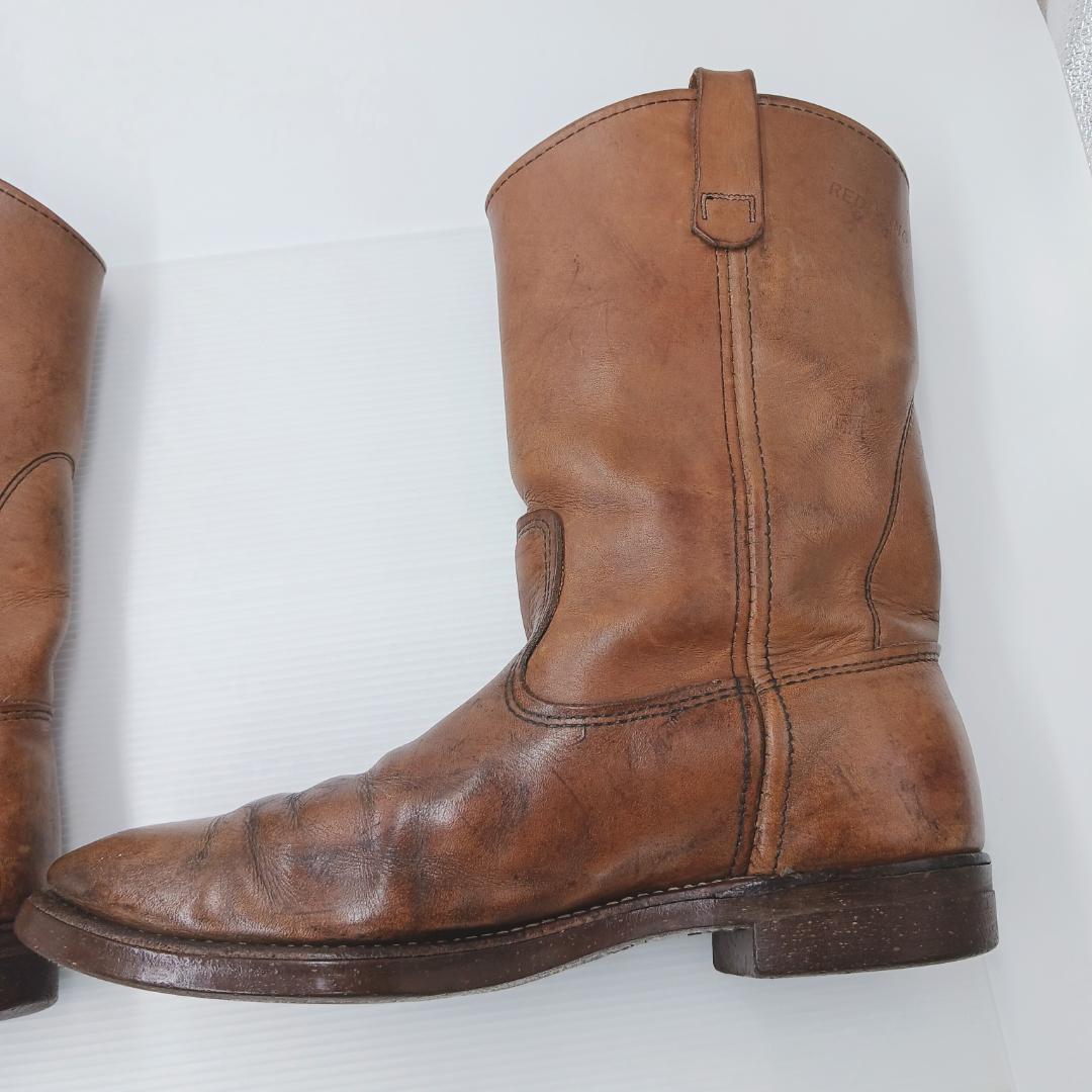 希少 80s 8D ペコス REDWING ビンテージ 柿色 プリント羽 コルク