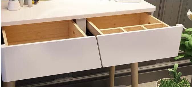 ホワイト 北欧風ドレッサードレッサーデスク おしゃれ 椅子付き