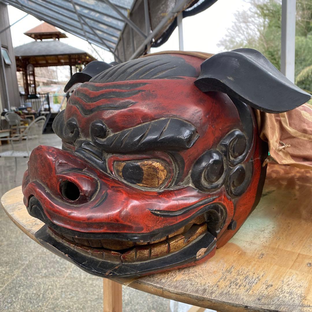 獅子舞用　獅子頭　お祭り　お正月　アンティーク　ビンテージ