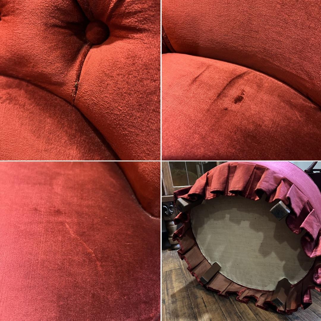 k224r119 横浜ダニエル ティファ二ー 赤いベルベットの シングルソファ