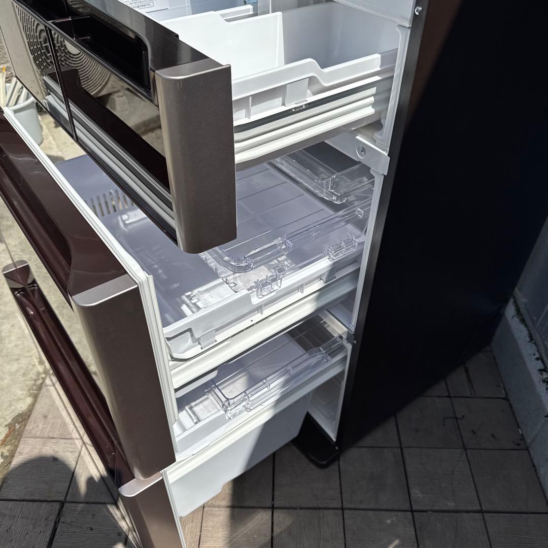 送料込 日立 真空チルド 5ドア冷蔵庫 415L クリスタルブラウン