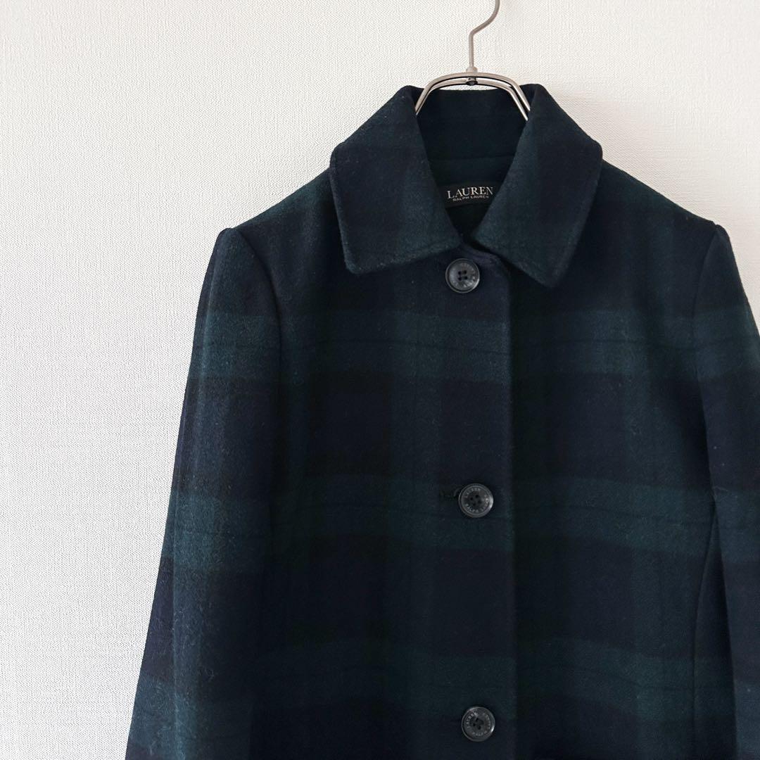 ローレン ラルフローレン / ブラックウォッチ ロングコートチェック ウール