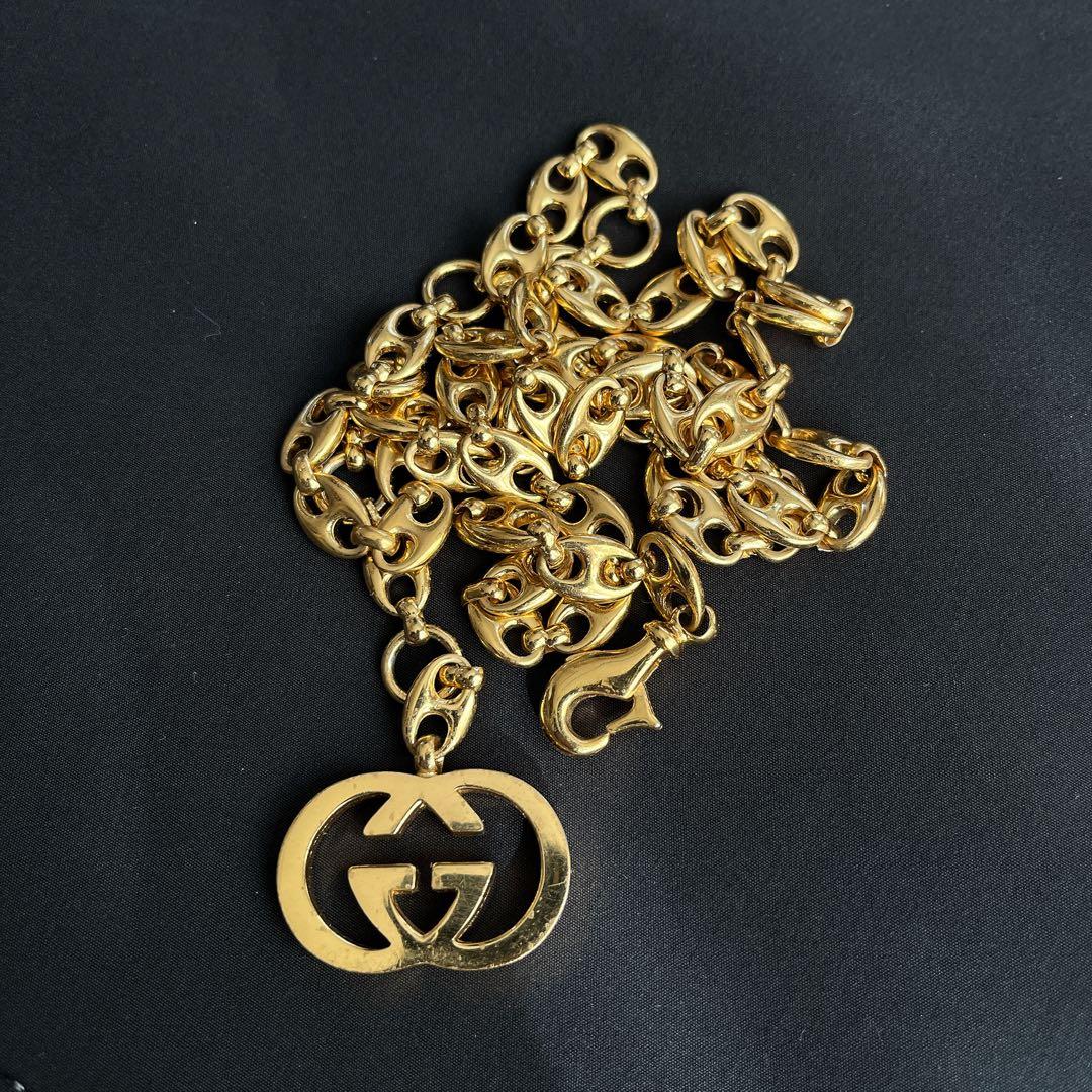 希少✨GUCCI チェーンベルト ゴールド インターロッキング oldgucci