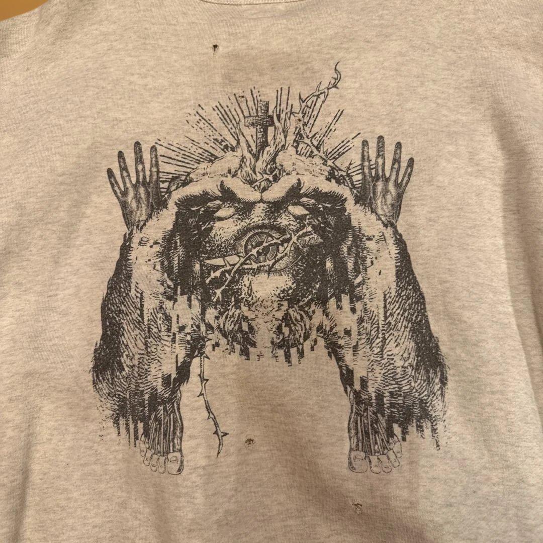 セントマイケル　キリスト プリント スウェット グレー　XL