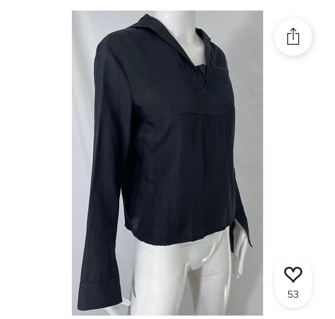 Yohji yamamoto 80s 90s アーカイブ シルク セーラーシャツ