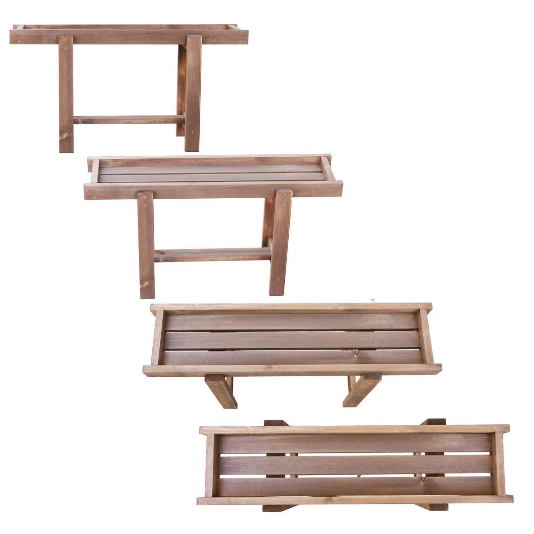 プランター3点セット　鉢台　花台　観葉植物　多肉植物　木製プランター　木製ラック