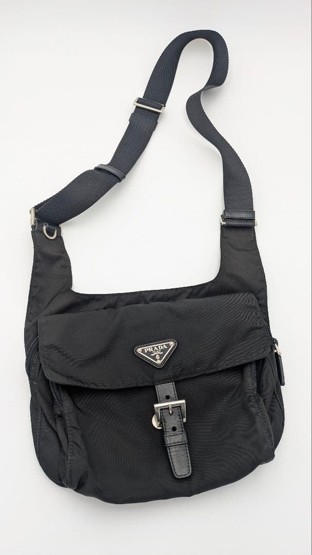 PRADA プラダ ナイロン ショルダーバッグ ブラック 三角ロゴ 正規品