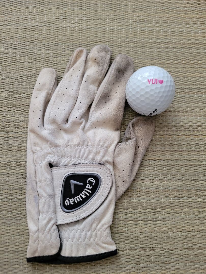 非売品 河本 結プロサイン入り実使用ゴルフグローブ&オウンネームゴルフボール