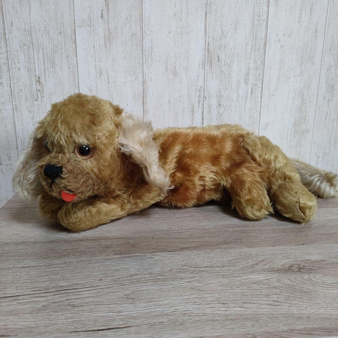 アンティークぬいぐるみ 　ビンテージぬいぐるみ　犬　ファスナー付きパジャマ入れ