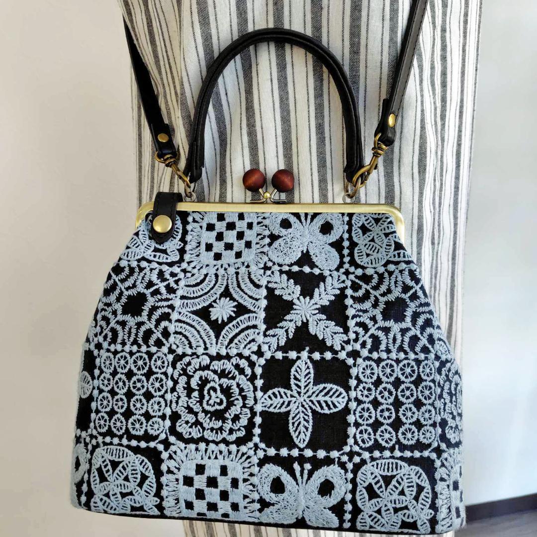 【専用】/フォレストタイルグレイ/木玉がま口革チョコ