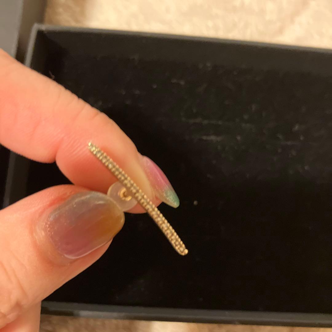 Hirotaka Gossamer ロングバー ダイヤモンド ピアス