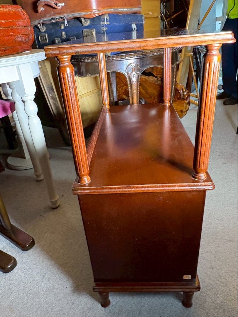 AYANO CRAFT 電話台 昭和レトロ 木製キャビネット　当時物　飾り棚