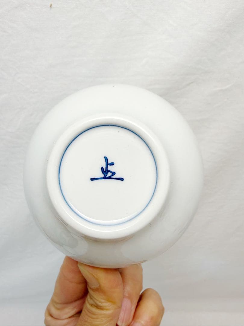 未使用 茶道具 白磁 煎茶碗 蓋付き 5客揃え 底印 蓋内花押有 共箱